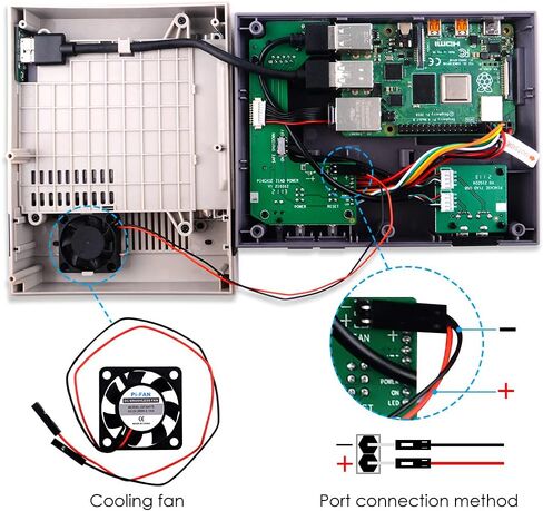 جراب GeeekPi RETROFLAG NESPi 4، جراب Raspberry Pi 4 مع إعادة ضبط آمن للإغلاق ومروحة تبريد راسبيري Pi 4 وخواط حرارة راسبيري Pi 4 موديل B in Saudi Arabia