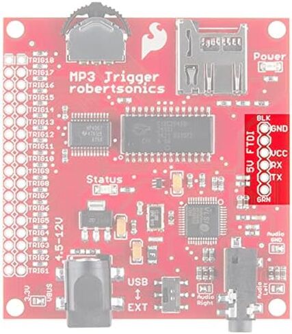 SparkFun MP3 Trigger - 18 Trigger inputs to Alternate Functions Random & sequential Track Selection Transport Controls Even Volume up/Down Real-Time Volume Control Full-Duplex Serial Control in Saudi Arabia