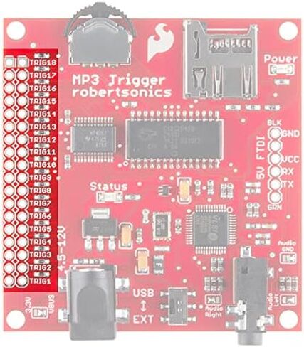 SparkFun MP3 Trigger - 18 Trigger inputs to Alternate Functions Random & sequential Track Selection Transport Controls Even Volume up/Down Real-Time Volume Control Full-Duplex Serial Control in Saudi Arabia