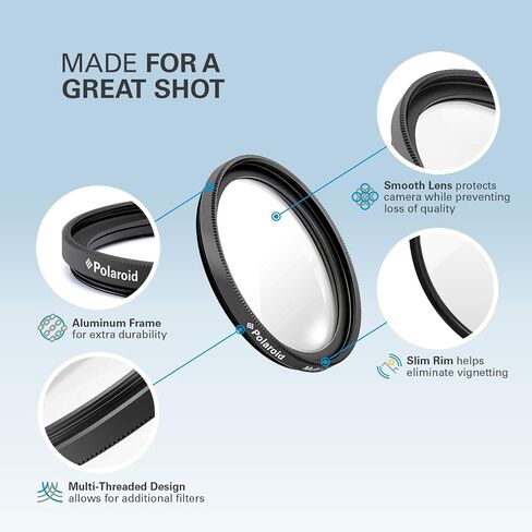 Polaroid Optics 82mm UV Filter | Protective Ultraviolet Filter Absorbs Haze, Improves Images & Shields Lens from Atmospheric Damage | Slim Multi-Coated Glass in Saudi Arabia