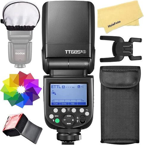 فلاش كاميرا Godox TT685II-S TT685IIS لفلاش كاميرا Sony Speedlight Speedlite Light، TTL 2.4G GN60 HSS 1/8000S، وقت إعادة التدوير 0.1-2.6 ثانية، 330 بوبس طاقة كاملة، تحويل فوري TCM، قفل سريع التحرير in Saudi Arabia