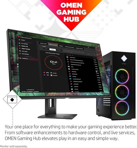 كمبيوتر مكتبي HP OMEN 45L للألعاب، AMD Ryzen 9 5900X، ذاكرة الوصول العشوائي 32 جيجابايت، محرك أقراص الحالة الصلبة 1 تيرابايت، NVIDIA GeForce RTX 3080 Ti Graphics، Windows 11 Home، GT22-0182 (2023) in Kuwait