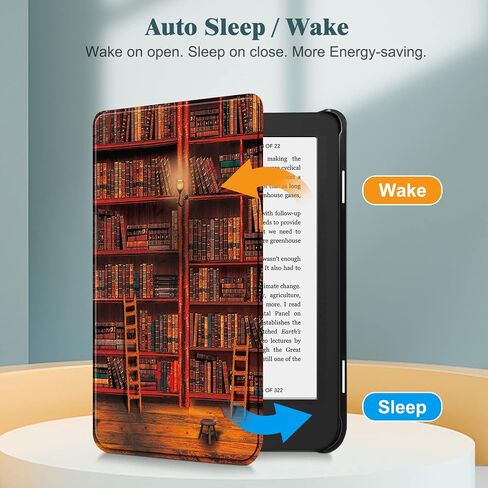 Fintie Slimshell Case for 6" Kobo Clara 2E / Tolino Shine 4 eReader (2022 Release) - Lightweight Premium PU Leather Cover with Auto Sleep/Wake, Black in Saudi Arabia