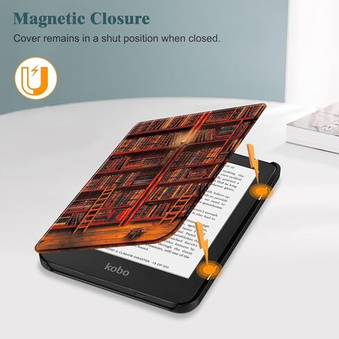 Fintie Slimshell Case for 6" Kobo Clara 2E / Tolino Shine 4 eReader (2022 Release) - Lightweight Premium PU Leather Cover with Auto Sleep/Wake, Black in Saudi Arabia
