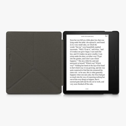 kwmobile Origami Case Compatible with Amazon Kindle Oasis 10. Generation - Case Slim Premium PU Leather Cover with Stand - Travel Black/Multicolor in Saudi Arabia
