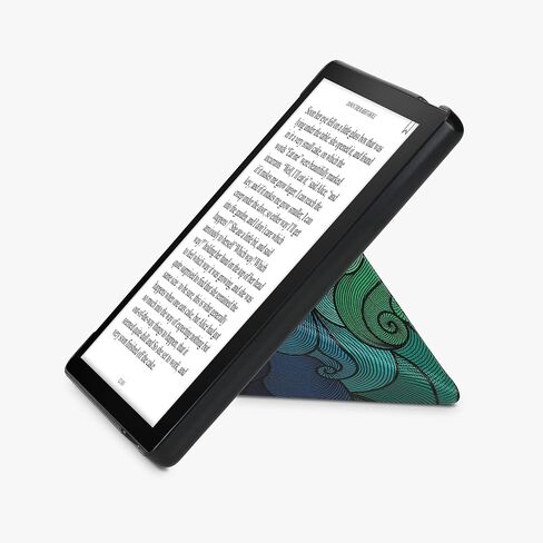 kwmobile Origami Case Compatible with Amazon Kindle Oasis 10. Generation - Case Slim Premium PU Leather Cover with Stand - Travel Black/Multicolor in Saudi Arabia