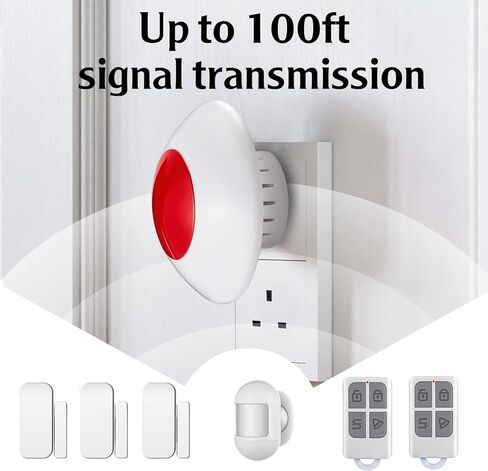 نظام أمان إنذار منزلي 110 ديسيبل نظام أمان لاسلكي نظام ضد السرقة لأمن المنزل مع صفارة إنذار لاسلكية، جهاز التحكم عن بعد، كاشف حركة PIR، مستشعر إنذار الباب in Kuwait