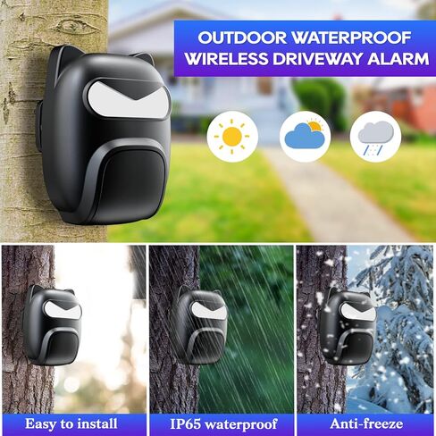 جهاز انذار لاسلكي طويل المدى من بيستون مقاوم للطقس الخارجي يدعم نغمات رنين مختلفة، جهاز استقبال واحد و2 مستشعر حركة مقاوم للماء IP65، نظام انذار امن داخلي وخارجي in Kuwait