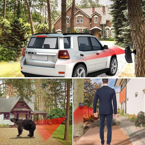 جهاز انذار لاسلكي طويل المدى من بيستون مقاوم للطقس الخارجي يدعم نغمات رنين مختلفة، جهاز استقبال واحد و2 مستشعر حركة مقاوم للماء IP65، نظام انذار امن داخلي وخارجي in Kuwait