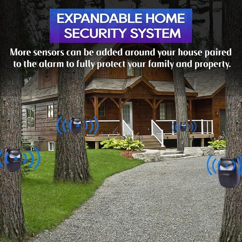 جهاز انذار لاسلكي طويل المدى من بيستون مقاوم للطقس الخارجي يدعم نغمات رنين مختلفة، جهاز استقبال واحد و2 مستشعر حركة مقاوم للماء IP65، نظام انذار امن داخلي وخارجي in Kuwait