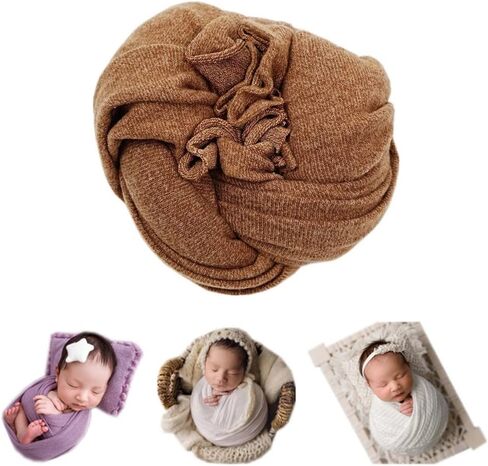 Newborn Baby Photo Props Blanket Stretch Knit Double-Side Wrap for Boys Girls Photography Shoot (White) in Saudi Arabia