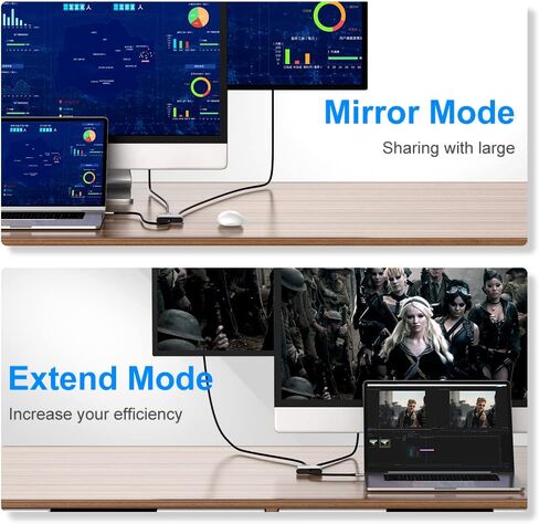 محول Aorz USB C إلى HDMI VGA، محول USB من النوع C إلى VGA HDMI Splitter Thunderbolt 3 محول HDMI VGA مزدوج لجهاز MacBook Pro/iPad Pro/Air 2020 2019 2018، Dell XPS 13/15، Surface Pro، Galaxy S20 in Kuwait