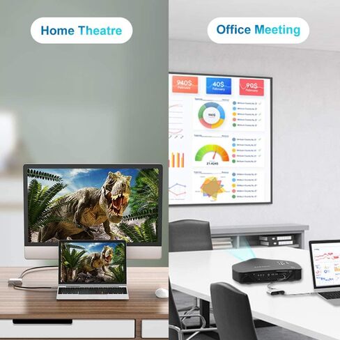 محول Aorz USB C إلى HDMI VGA، محول USB من النوع C إلى VGA HDMI Splitter Thunderbolt 3 محول HDMI VGA مزدوج لجهاز MacBook Pro/iPad Pro/Air 2020 2019 2018، Dell XPS 13/15، Surface Pro، Galaxy S20 in Kuwait