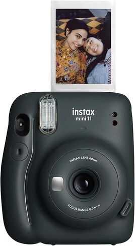 كاميرا Fujifilm Instax Mini 11 + فيلم Fuji Instant Instax (40 ورقة) تتضمن حافظة + إطارات متنوعة + ألبوم صور + 4 فلاتر ألوان والمزيد من الملحقات (رمادي فحمي) in Kuwait
