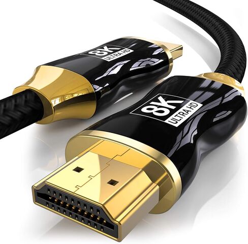 كابل HDMI NIUBB 8K بطول 3 أقدام و2.1 كابل HDMI بطول 3 أقدام يدعم 48 جيجابت في الثانية 8K@60 هرتز، 4K@120 هرتز HDR، ثلاثي الأبعاد، Dolby Vision، Dolby Atmos متوافق مع جميع أجهزة التلفاز، BluRay، Xbox، PS4 (مبيت من سبائك الزنك) in Kuwait