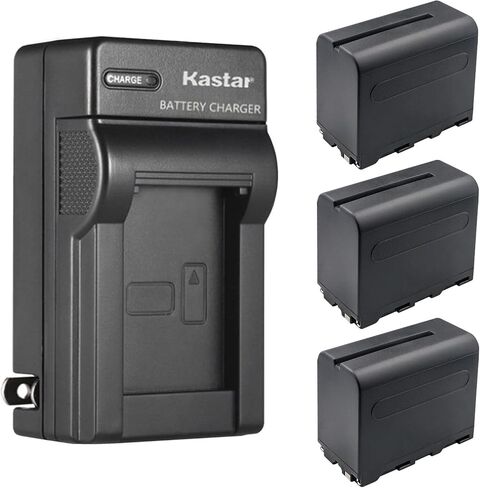Kastar قطعتان من بطارية NP-F960 / NP-F970 وشاحن حائط تيار متردد بديل لشاشة Blackmagic Design Video Assist 5 بوصات، Blackmagic Design Video Assist 7 بوصات، شاشة Blackmagic Design Video Assist 3G-SDI/HDMI 7 بوصات in Kuwait