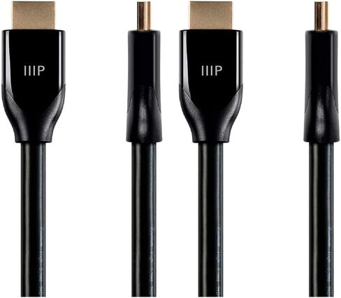 كابل HDMI ممتاز معتمد من Monoprice 115428 - 6 أقدام - أسود، 4K@60 هرتز، HDR، 18 جيجابت في الثانية، 28AWG، YUV 4:4:4، دفق فيديو مزدوج، متوافق مع مشغل DVD (عبوة من قطعتين) in Kuwait