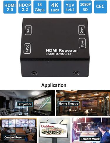 دي تيك معزز اشارة 4K2K HDMI 2.0 4K 60Hz YUV 444 18Gbps HDCP 2.2 CEC 3D 1080P موسع يصل الى 164 قدم متوافق مع بلاي ستيشن 4 في ار تي في بوكس مشغل بلو راي HDTV in Kuwait