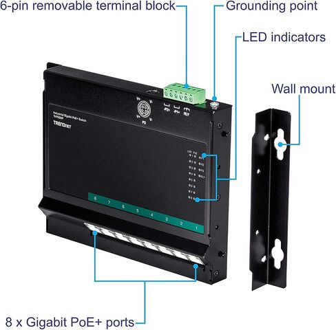 TRENDnet TI-PG50F, 5-Port Industrial Gigabit PoE+ in Saudi Arabia