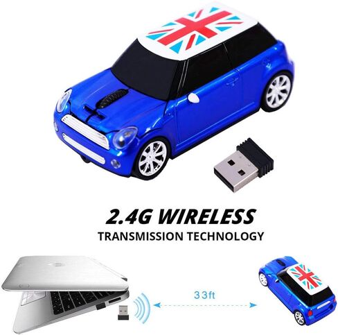 كاموس ماوس لاسلكي على شكل سيارة رياضية بـ3 ازرار، ماوس العاب مريح مع مستقبل USB للكمبيوتر واللاب توب هدية in Saudi Arabia