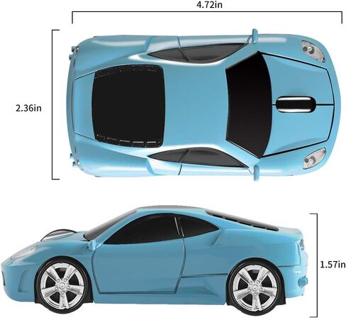 elec Space Wireless Mouse 2.4GHz Cool Sport Car Shape Wireless Mouse Optical Cordless Mice with USB Receiver for PC Laptop Computer 1600 DPI 3 Buttons (Gray) in Saudi Arabia
