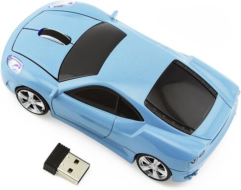 elec Space Wireless Mouse 2.4GHz Cool Sport Car Shape Wireless Mouse Optical Cordless Mice with USB Receiver for PC Laptop Computer 1600 DPI 3 Buttons (Gray) in Saudi Arabia