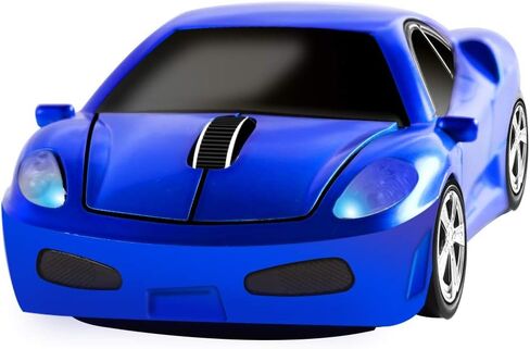 elec Space Wireless Mouse, 2.4GHz Cool Sport Car Shape Wireless Mouse Optical Cordless Mice with USB Receiver for PC Laptop Computer Notebook 1600 DPI-Blue in Saudi Arabia
