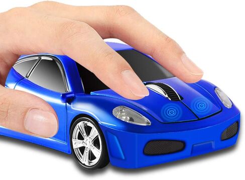 elec Space Wireless Mouse, 2.4GHz Cool Sport Car Shape Wireless Mouse Optical Cordless Mice with USB Receiver for PC Laptop Computer Notebook 1600 DPI-Blue in Saudi Arabia