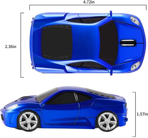 elec Space Wireless Mouse, 2.4GHz Cool Sport Car Shape Wireless Mouse Optical Cordless Mice with USB Receiver for PC Laptop Computer Notebook 1600 DPI-Blue in Saudi Arabia