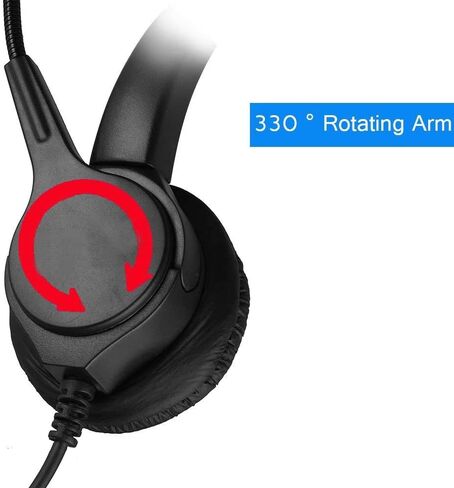 Corded Noise Cancelling Monaural Headset with USB Headset Adapter as Office PC Headset for Computer/PC/Laptop Use Only in Kuwait