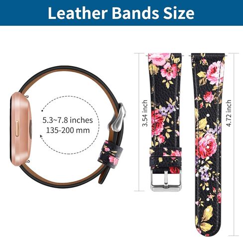 POHNUI 3 Pack Leather Bands Compatible with Fitbit Versa 2/Versa/Versa Lite/Versa SE for Women Men, Adjustable Soft Leather Replacement Strap Wristband for Fitbit Versa Smart Watch in Kuwait