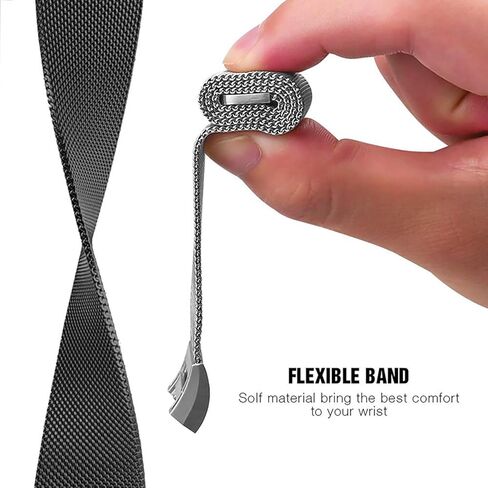 سوار معدني مخروطي متوافق مع سوار Fitbit Charge 2، حلقة شبكية من الفولاذ المقاوم للصدأ، حزام بديل قابل للتعديل لمتتبع اللياقة البدنية Fitbit Charge 2 in Kuwait