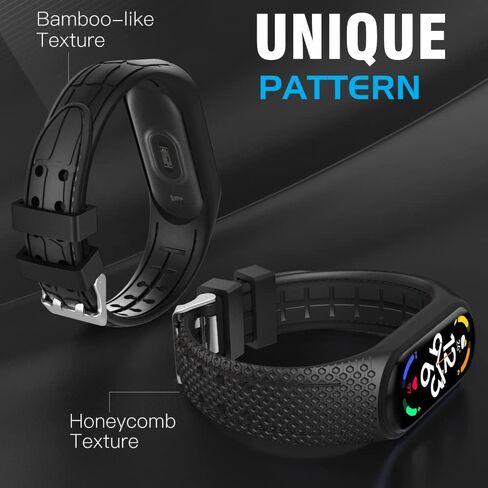 عبوتين من أحزمة الساعة MoKo المتوافقة مع جهاز تتبع اللياقة البدنية Mi Band 7، سوار معصم بديل من السيليكون الناعم قابل للتعديل للنساء والرجال، رمادي + أسود in Kuwait