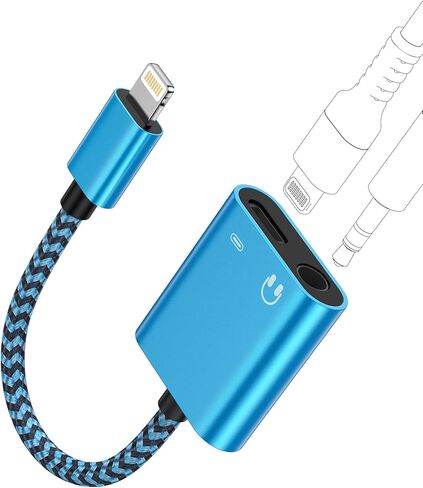 مقسم سماعات Apple Lightning 2 في 1 للسيارة، [معتمد من MFI] Lightning إلى صوت مساعد لسماعات الرأس 3.5 ملم + محول مقبس Aux دونجل للشحن السريع لأجهزة iPad iPhone 14 13 12 11 XR XS 8 iPod in Kuwait