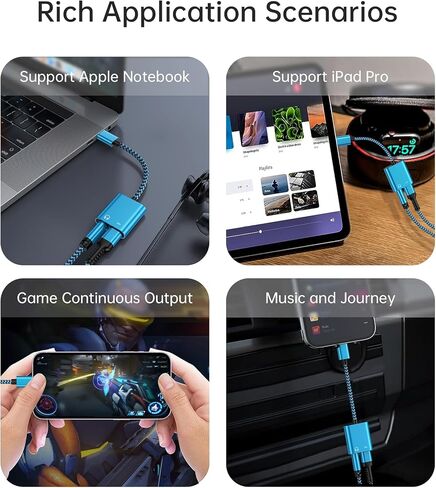 مقسم سماعات Apple Lightning 2 في 1 للسيارة، [معتمد من MFI] Lightning إلى صوت مساعد لسماعات الرأس 3.5 ملم + محول مقبس Aux دونجل للشحن السريع لأجهزة iPad iPhone 14 13 12 11 XR XS 8 iPod in Kuwait