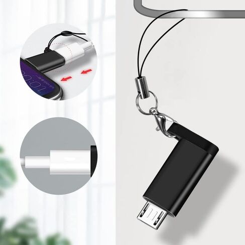 محول Seminer USB C إلى Micro USB (4 حزم)، موصل تحويل من النوع C أنثى إلى Micro USB ذكر مع حبل متوافق مع Samsung Galaxy S7/S7 Edge، وأجهزة Micro USB، أسود in Saudi Arabia