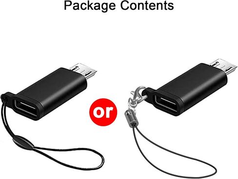 محول Seminer USB C إلى Micro USB (4 حزم)، موصل تحويل من النوع C أنثى إلى Micro USB ذكر مع حبل متوافق مع Samsung Galaxy S7/S7 Edge، وأجهزة Micro USB، أسود in Saudi Arabia