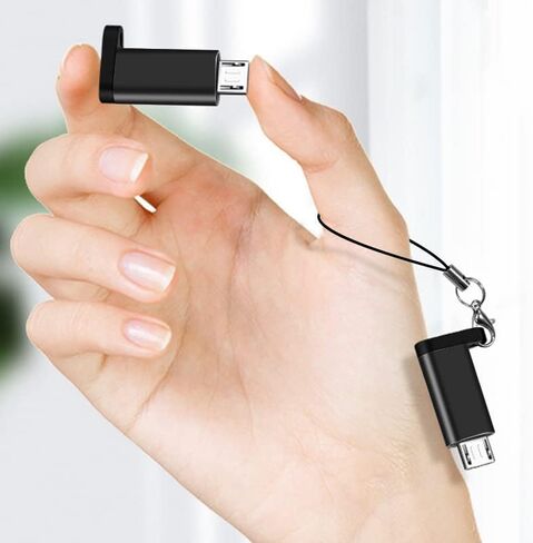 محول Seminer USB C إلى Micro USB (4 حزم)، موصل تحويل من النوع C أنثى إلى Micro USB ذكر مع حبل متوافق مع Samsung Galaxy S7/S7 Edge، وأجهزة Micro USB، أسود in Saudi Arabia