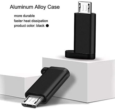 محول Seminer USB C إلى Micro USB (4 حزم)، موصل تحويل من النوع C أنثى إلى Micro USB ذكر مع حبل متوافق مع Samsung Galaxy S7/S7 Edge، وأجهزة Micro USB، أسود in Saudi Arabia