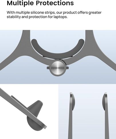 Vertical Laptop Stand for Desk, Gravity Auto Lock MacBook Stand, Aluminum Laptop Holder Vertical Compatible with MacBook Pro, Air, Tablet, Space-Saving Organize Work & Home Office, Gray in Saudi Arabia