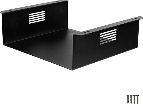 Ilyapa Under Desk CPU Mount, Steel Under Desk Computer Mount Vented Sides, PC Wall Storage, Laptop Stand, Shelf for Office Storage, 4x12x11 Inches in Saudi Arabia