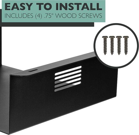 Ilyapa Under Desk CPU Mount, Steel Under Desk Computer Mount Vented Sides, PC Wall Storage, Laptop Stand, Shelf for Office Storage, 4x12x11 Inches in Saudi Arabia