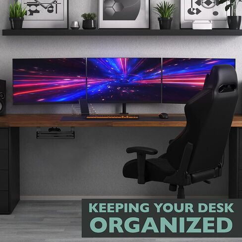 Ilyapa Under Desk CPU Mount, Steel Under Desk Computer Mount Vented Sides, PC Wall Storage, Laptop Stand, Shelf for Office Storage, 4x12x11 Inches in Saudi Arabia