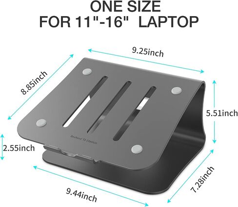 حامل الكمبيوتر المحمول Bestand، حامل كمبيوتر تبريد من الألومنيوم وحامل لجهاز MacBook Air/Pro، وأجهزة الكمبيوتر المحمولة، فضي (براءة اختراع) in Kuwait