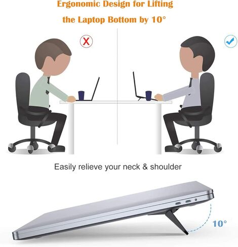 Mini Laptop Stand, Keyboard Riser Stand, Invisible Ergonomic Laptop Holder Stand Riser, Foldable Tablet Pad Phone Stand Lap Cooler for MacBook, Air, Pro, Lenovo, HP More (2PCS) in Kuwait