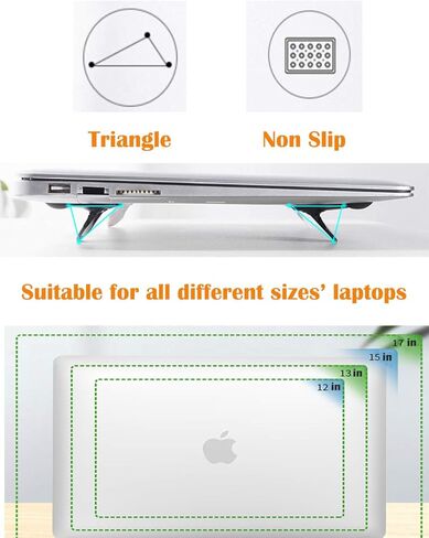 Mini Laptop Stand, Keyboard Riser Stand, Invisible Ergonomic Laptop Holder Stand Riser, Foldable Tablet Pad Phone Stand Lap Cooler for MacBook, Air, Pro, Lenovo, HP More (2PCS) in Kuwait