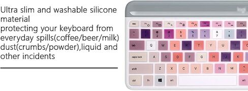 Silicone Keyboard Cover Skin for Logitech MK470 MK580 (Pink Link) in Kuwait