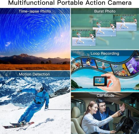 كاميرا Mafomil Action 4K 60FPS، كاميرا رياضية WiFi مع شاشة تعمل باللمس، كاميرا HD تحت الماء 24 ميجابكسل، زاوية واسعة للغاية EIS 170 درجة، كاميرا مقاومة للماء تحت الماء 98 قدم (جهاز تحكم عن بعد / بطاقة SD 32 جيجا / مجموعة ملحقات) in Saudi Arabia