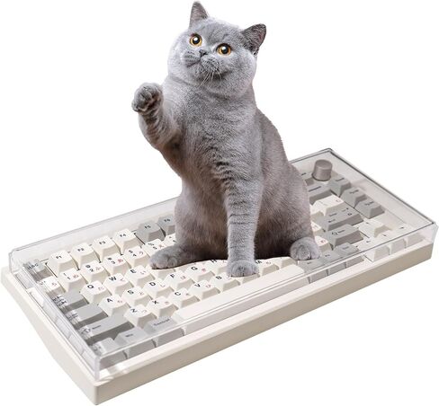 غطاء غبار للوحة مفاتيح الألعاب من GEKUCAP غطاء شفاف للوحة المفاتيح من الأكريليك الفاخر 75 مفتاحًا غطاء لوحة مفاتيح ميكانيكي مضاد للقطط للوحة المفاتيح الميكانيكية للألعاب (320 مم * 135 * 23 مم) in Kuwait