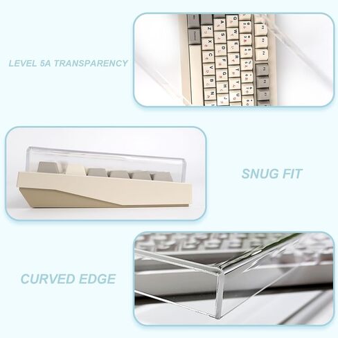 غطاء غبار للوحة مفاتيح الألعاب من GEKUCAP غطاء شفاف للوحة المفاتيح من الأكريليك الفاخر 75 مفتاحًا غطاء لوحة مفاتيح ميكانيكي مضاد للقطط للوحة المفاتيح الميكانيكية للألعاب (320 مم * 135 * 23 مم) in Kuwait